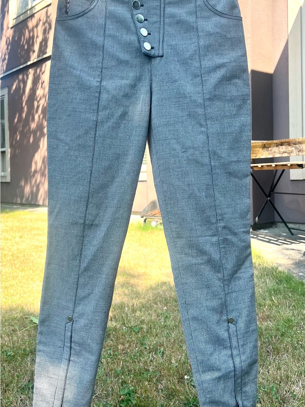 Alexander Wang Gray Tailored Dress Pants with Button Fly